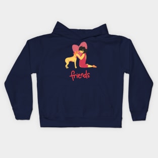 Girl and Dog Best Friends Kids Hoodie
